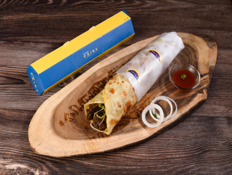 Egg Mutton Galouti Kebab Roll