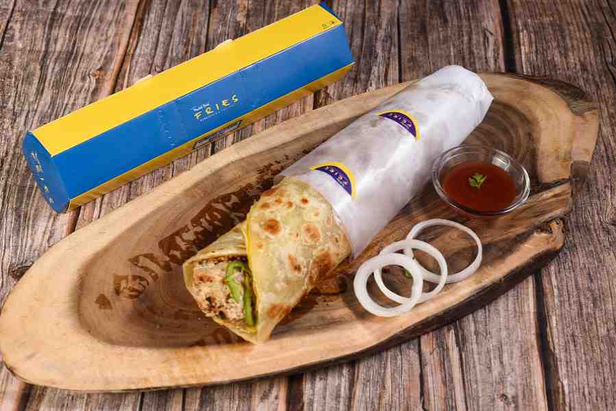 Guiltless Egg Chicken Reshmi Kathi Kebab Roll