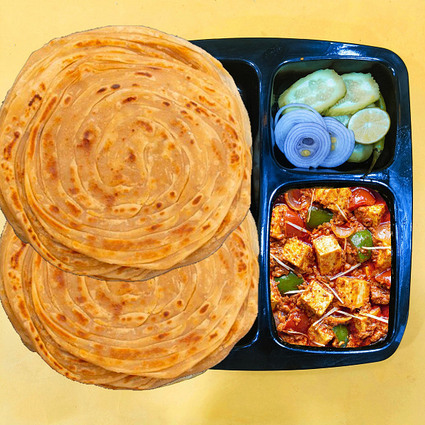 Kadhai Paneer & Lachha Paratha Meal