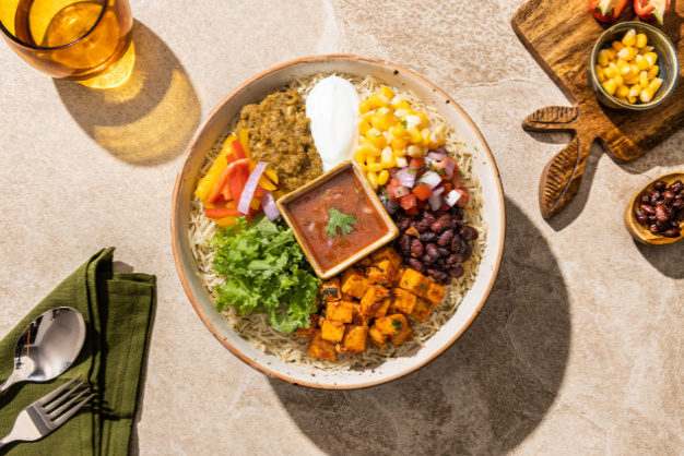 Fiery Paneer Mexican Rice Bowl