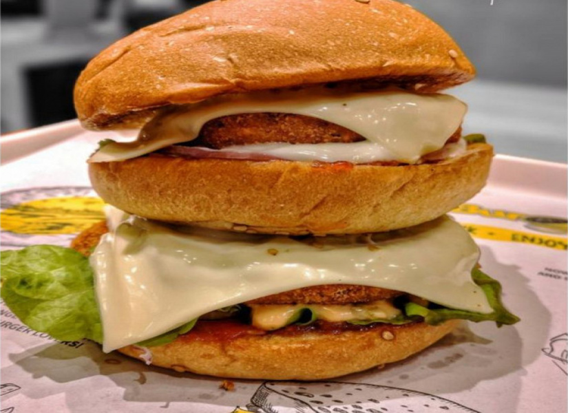Double Chicken And Cheese Burger