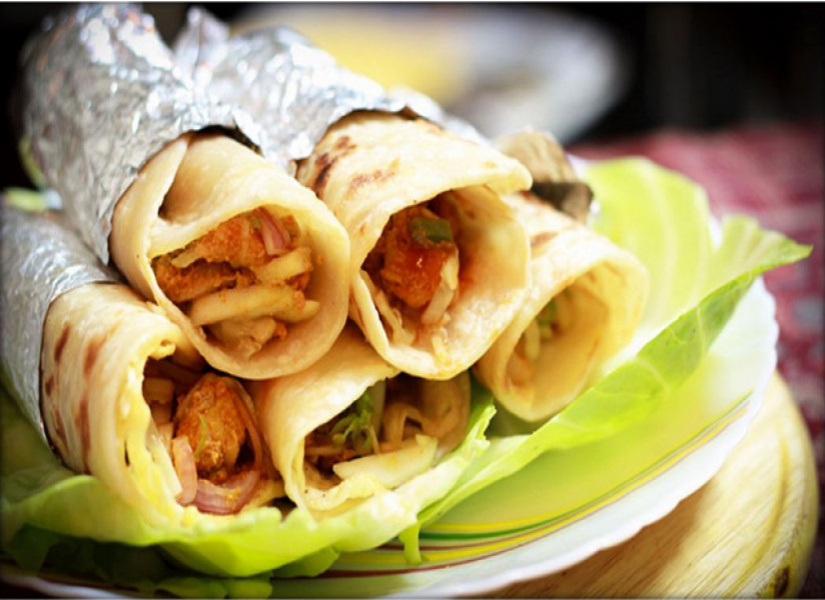 Kadhai Chicken Roll